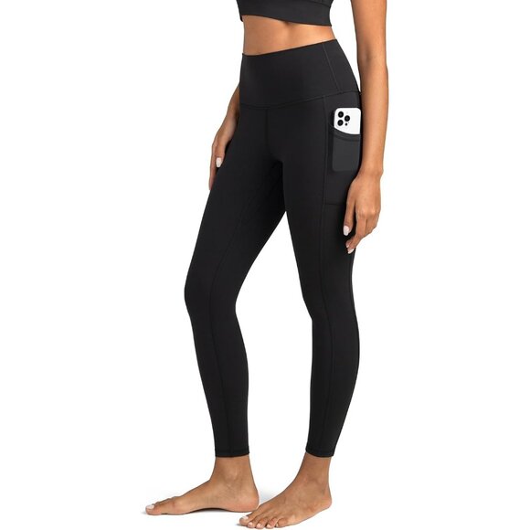 Women's High Waisted Yoga Pants 7/8 Length Leggings with Pockets - Picture 1 of 8